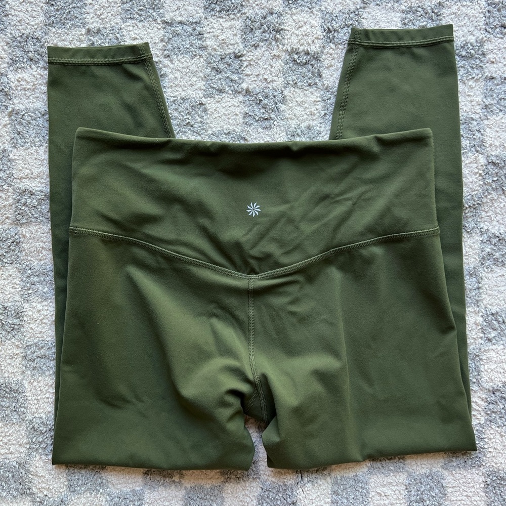 ATHLETA Ultra High Rise Elation 7/8 Tight Olive Green Size Large